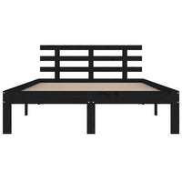 Thumbnail for Massivholzbett Schwarz 200x200 cm