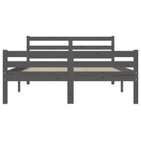 Thumbnail for Massivholzbett Grau 135x190 cm