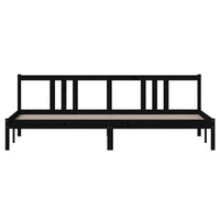 Thumbnail for Massivholzbett Schwarz 200x200 cm