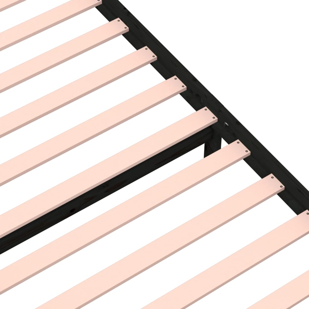 Massivholzbett Schwarz 75x190 cm