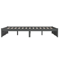 Thumbnail for Massivholzbett Grau 135x190 cm