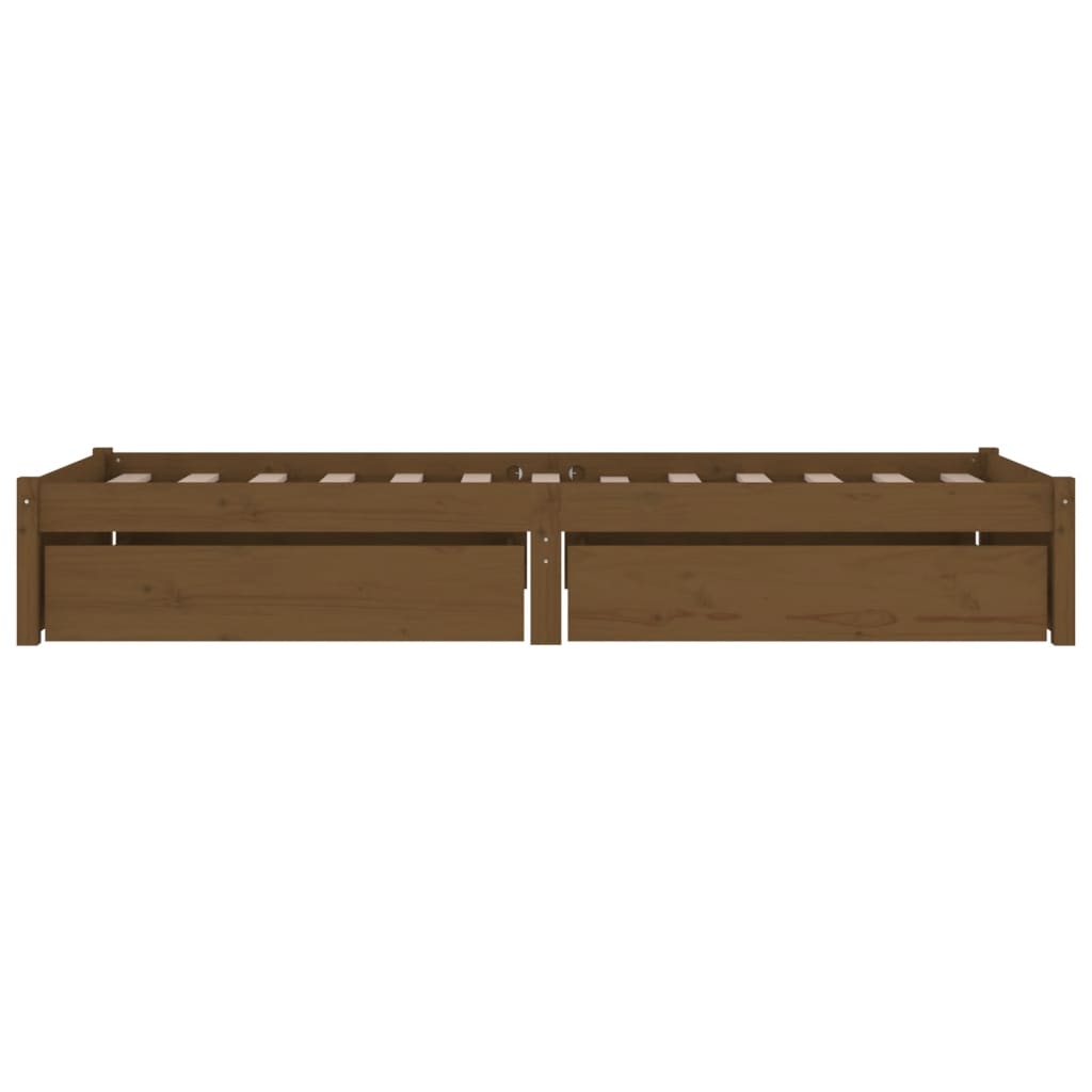 Bett mit Schubladen Honigbraun 90x200 cm