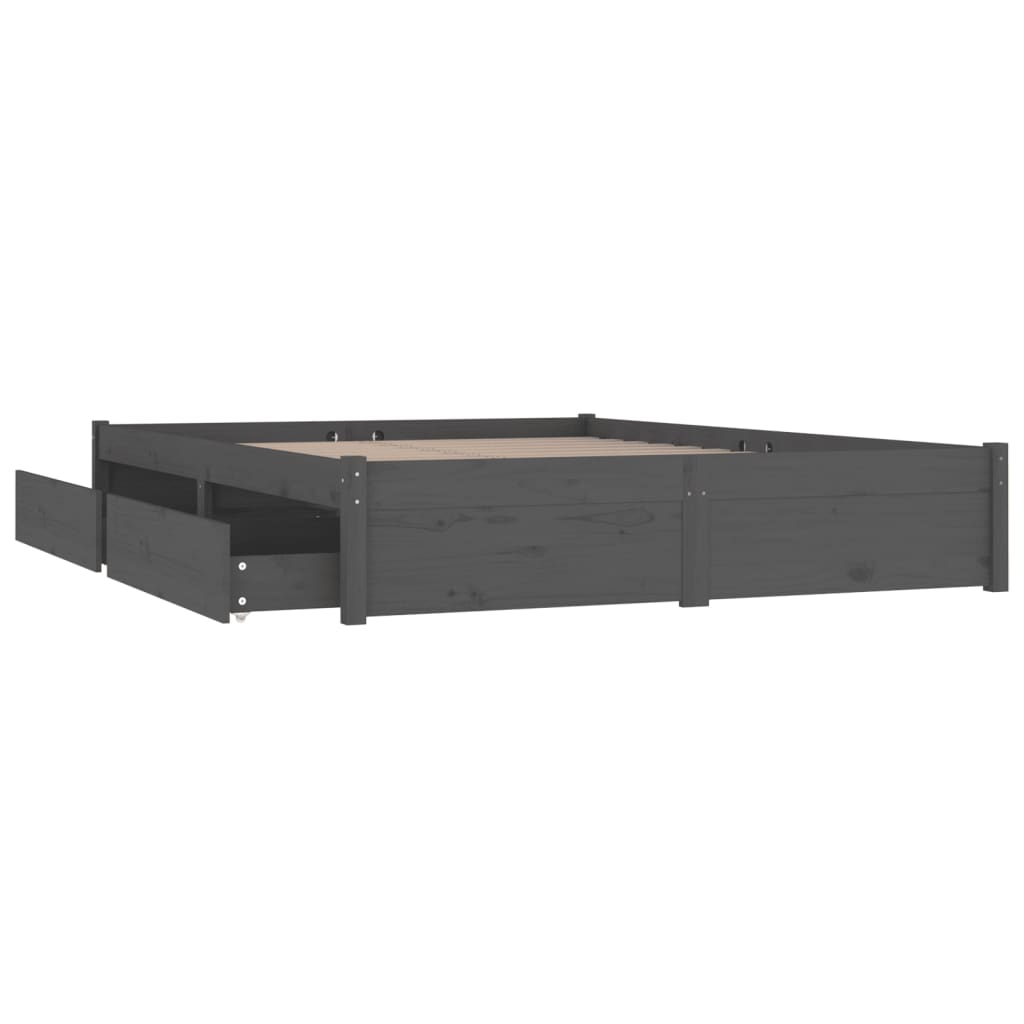 Bett mit Schubladen Grau 150x200 cm