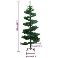 Thumbnail for Spiral-Weihnachtsbaum mit Beleuchtung und Ständer Grün 180 cm