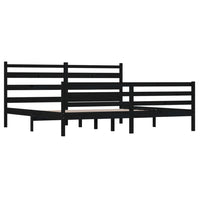 Thumbnail for Massivholzbett Kiefer 200x200 cm Schwarz