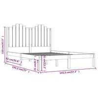 Thumbnail for Massivholzbett Schwarz Kiefer 140x190 cm