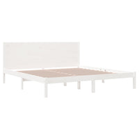 Thumbnail for Massivholzbett ohne Matratze Weiß 200x200 cm Kiefernholz
