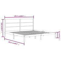 Thumbnail for Massivholzbett Schwarz Kiefer 200x200 cm