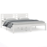 Thumbnail for Massivholzbett ohne Matratze Weiß 200x200 cm Kiefernholz