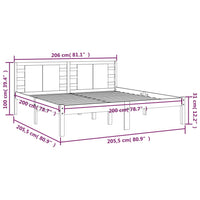 Thumbnail for Massivholzbett ohne Matratze Weiß 200x200 cm Kiefernholz