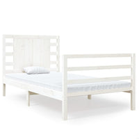 Thumbnail for Massivholzbett ohne Matratze Weiß 90x190 cm Kiefernholz