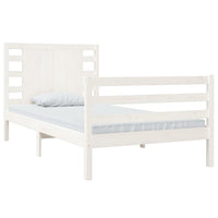 Thumbnail for Massivholzbett ohne Matratze Weiß 100x200 cm Kiefernholz