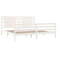 Thumbnail for Massivholzbett ohne Matratze Weiß 200x200 cm Kiefernholz