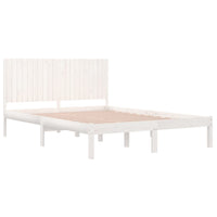 Thumbnail for Massivholzbett ohne Matratze Weiß 200x200 cm Kiefernholz