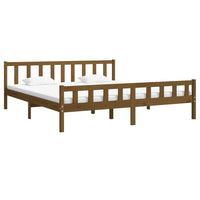 Thumbnail for Massivholzbett Honigbraun 200x200 cm