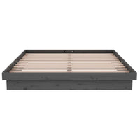 Thumbnail for Massivholzbett Grau 150x200 cm