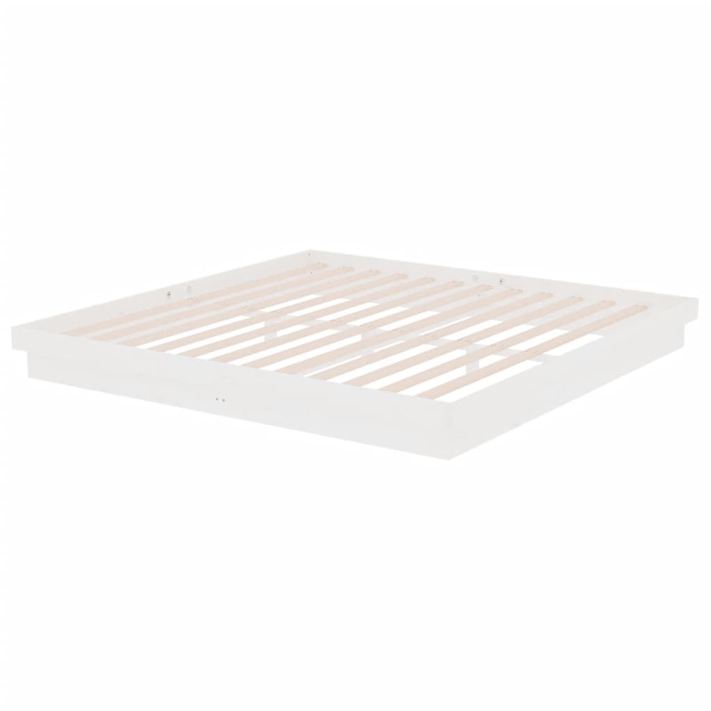 Massivholzbett Weiß 200x200 cm