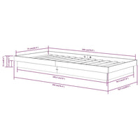 Thumbnail for Massivholzbett Schwarz 75x190 cm