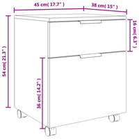 Thumbnail for Mobiler Aktenschrank mit Rollen Schwarz 45x38x54 cm