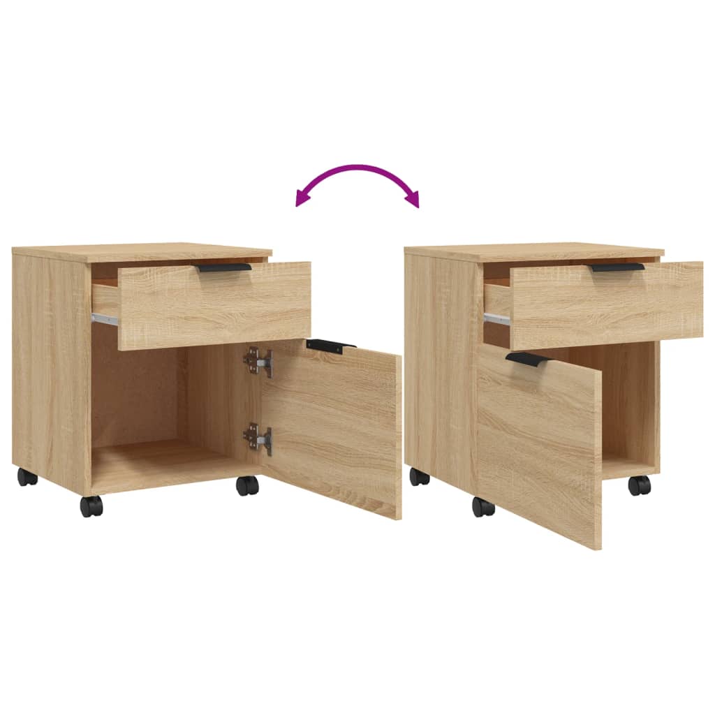 Mobiler Aktenschrank mit Rollen Sonoma-Eiche 45x38x54 cm