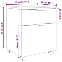 Thumbnail for Mobiler Aktenschrank mit Rollen Betongrau 45x38x54 cm