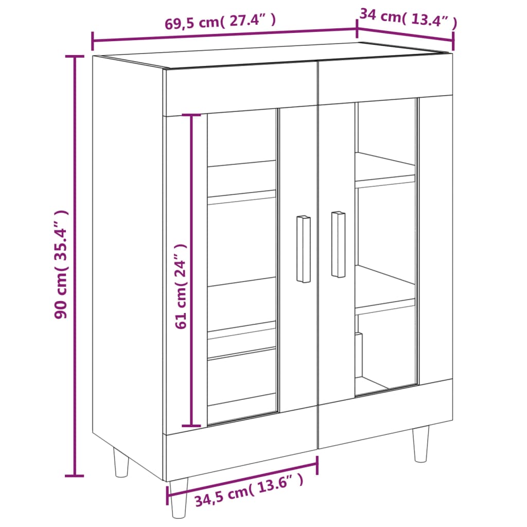 Sideboard Betongrau 69,5x34x90 cm Holzwerkstoff