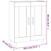 Thumbnail for Sideboard Weiß 69,5x34x90 cm Holzwerkstoff