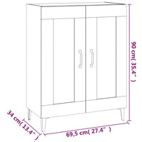 Thumbnail for Sideboard Weiß 69,5x34x90 cm Holzwerkstoff