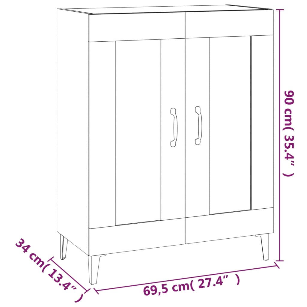 Sideboard Betongrau 69,5x34x90 cm Holzwerkstoff