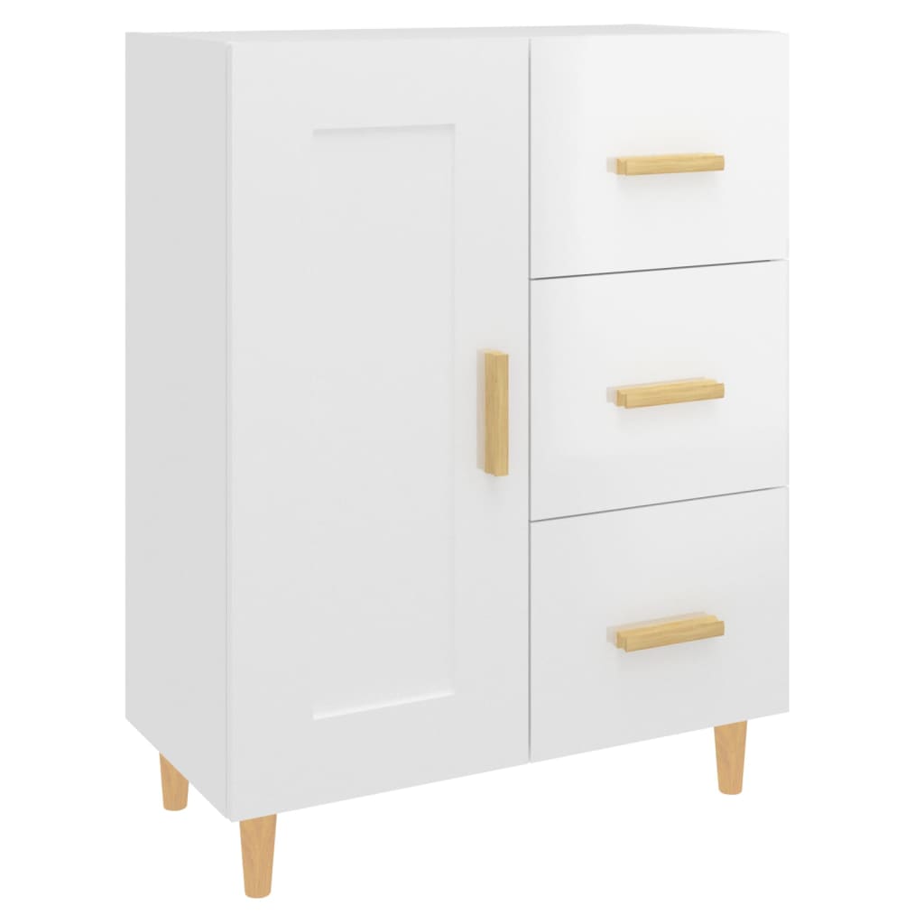 Sideboard Hochglanz-Weiß 69,5x34x90 cm Holzwerkstoff