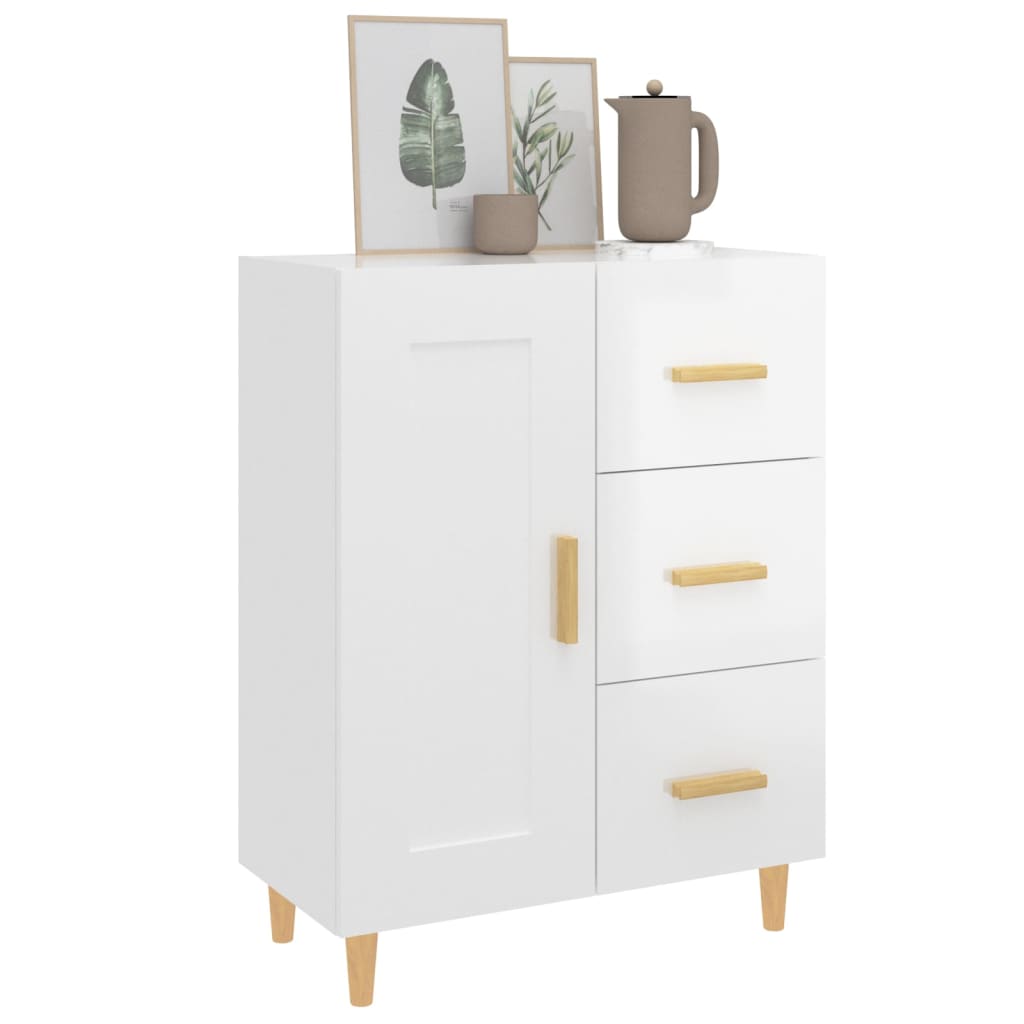 Sideboard Hochglanz-Weiß 69,5x34x90 cm Holzwerkstoff