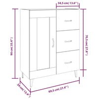 Thumbnail for Sideboard Weiß 69,5x34x90 cm Holzwerkstoff