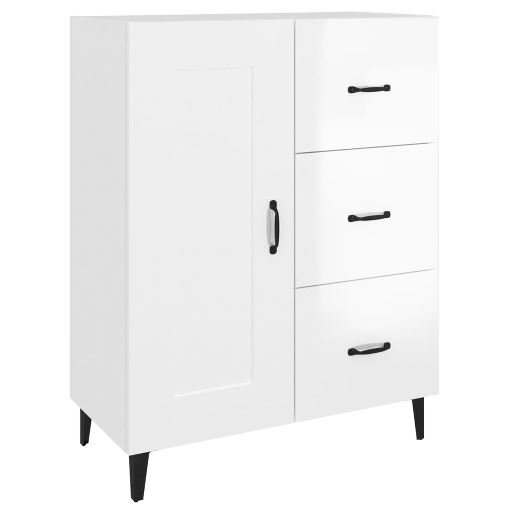Sideboard Hochglanz-Weiß 69,5x34x90 cm Holzwerkstoff