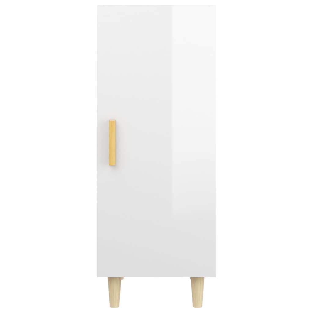 Sideboard Hochglanz-Weiß 34,5x34x90 cm Holzwerkstoff