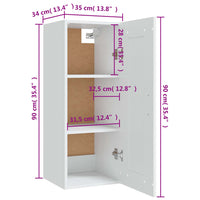 Thumbnail for Hängeschrank Weiß 35x34x90 cm Holzwerkstoff