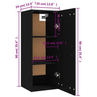 Thumbnail for Hängeschrank Schwarz 35x34x90 cm Holzwerkstoff