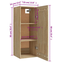 Thumbnail for Hängeschrank Sonoma-Eiche 35x34x90 cm Holzwerkstoff