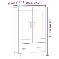 Thumbnail for Highboard Weiß 70x31x115 cm Holzwerkstoff