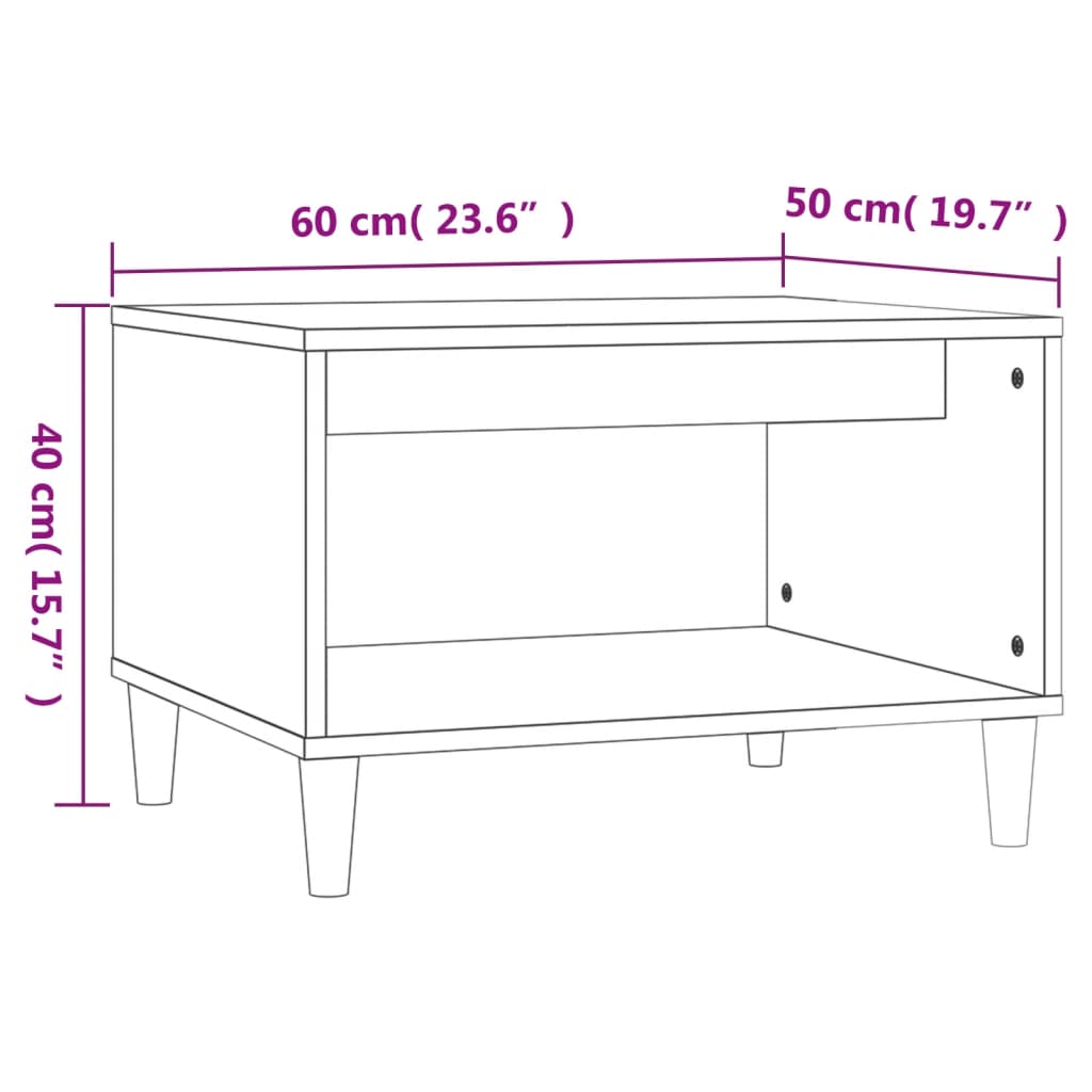 Couchtisch Weiß 60x50x40 cm Holzwerkstoff