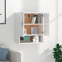 Thumbnail for Wandschrank Hochglanz-Weiß 60x31x70 cm Holzwerkstoff