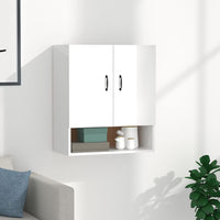 Thumbnail for Wandschrank Hochglanz-Weiß 60x31x70 cm Holzwerkstoff
