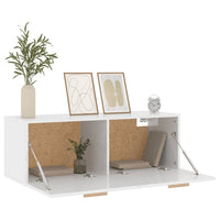 Thumbnail for Wandschrank Hochglanz-Weiß 100x36,5x35 cm Holzwerkstoff