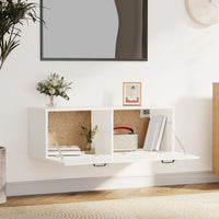 Thumbnail for Wandschrank Hochglanz-Weiß 100x36,5x35 cm Holzwerkstoff