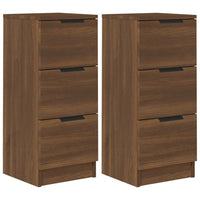 Thumbnail for Sideboards 2 Stk. Braun Eichen-Optik 30x30x70 cm Holzwerkstoff