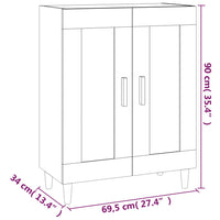 Thumbnail for Sideboard Räuchereiche 69,5x34x90 cm Holzwerkstoff