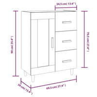 Thumbnail for Sideboard Grau Sonoma 69,5x34x90 cm Holzwerkstoff