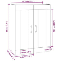 Thumbnail for Hängeschrank Räuchereiche 69,5x32,5x90 cm