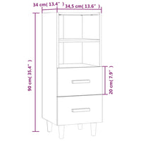 Thumbnail for Sideboard Braun Eichen-Optik 34,5x34x90 cm Holzwerkstoff