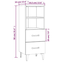 Thumbnail for Sideboard Grau Sonoma 34,5x34x90 cm Holzwerkstoff