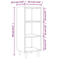 Thumbnail for Sideboard Braun Eichen-Optik 34,5x32,5x90 cm Holzwerkstoff